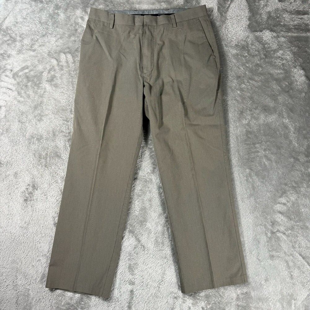 Dockers Pants Mens 36x28.5 (36x30) Olive Green Houndstooth Classic Fit Office
